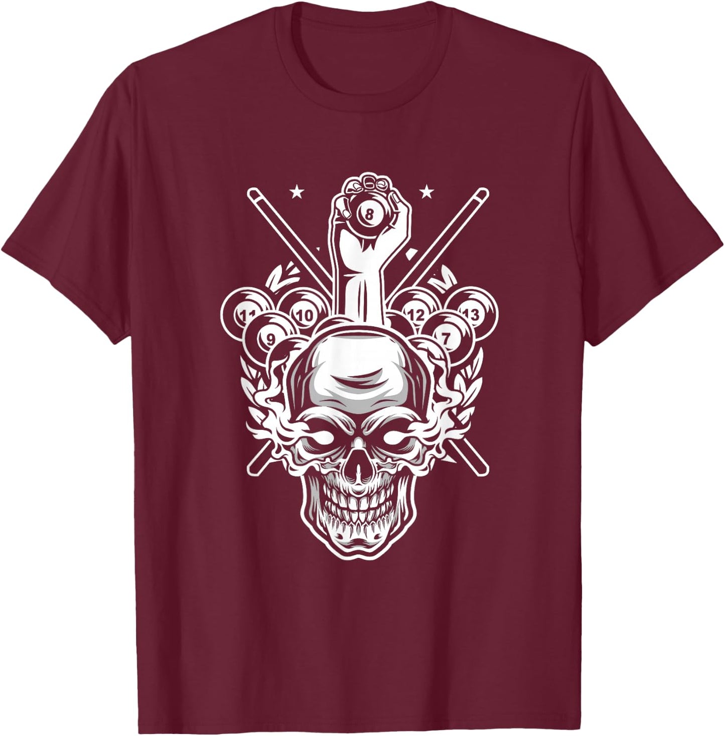 Awesome Pocket Billiard Pool Player Athlete Cue Sports Game T-Shirt - T-Shirt | Maroon