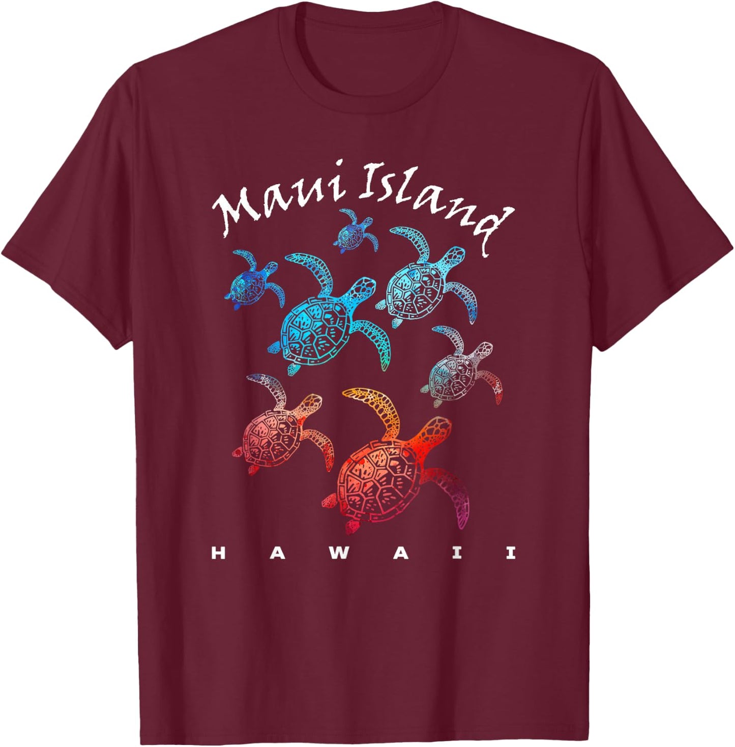 MAUI ISLAND HAWAII Beach Vacation Trip Vintage Sea Turtles T-Shirt - T-Shirt | Maroon