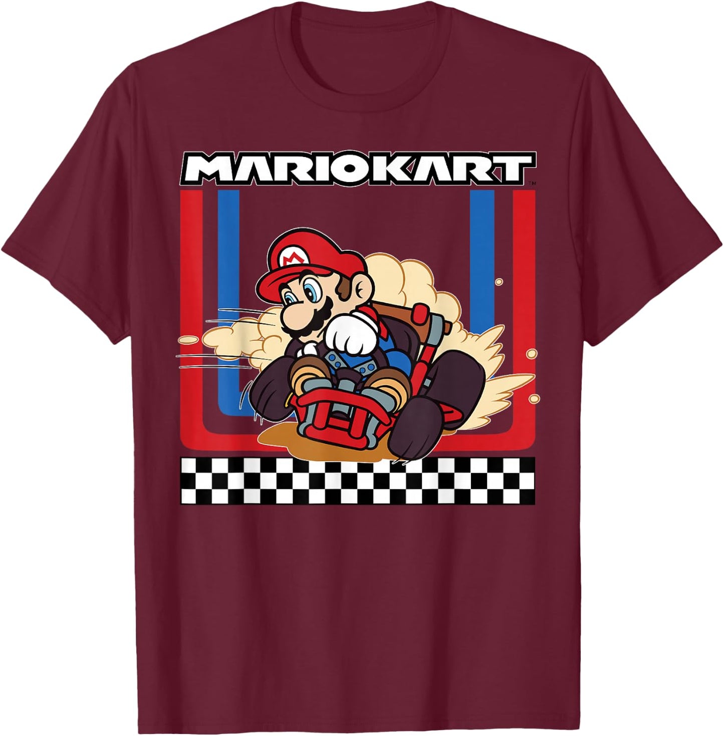 Mario Kart Racing Mario Wins The Gold Vintage Drifter T-Shirt - T-Shirt | Maroon