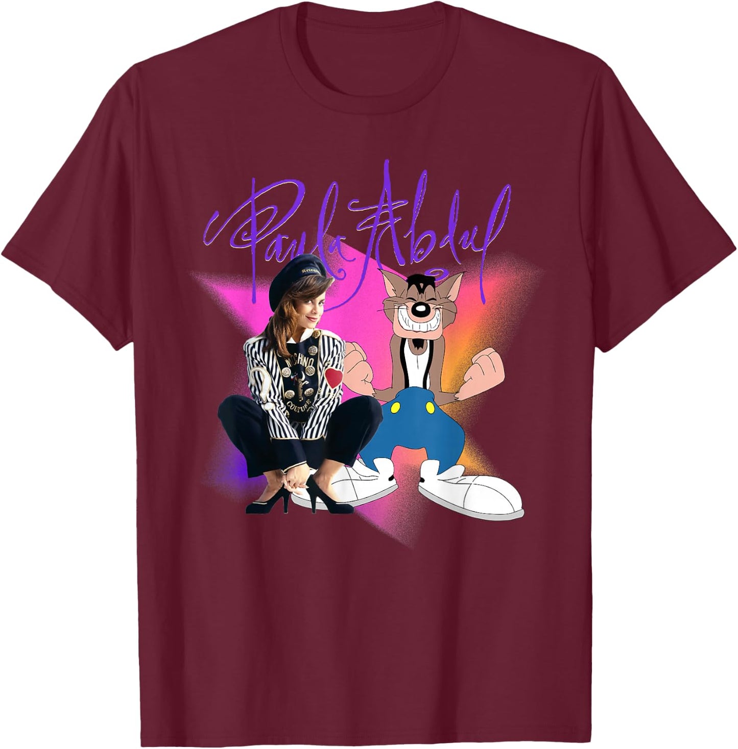 Paula Abdul & The Famous MC Skat Kat T-Shirt - T-Shirt | Maroon