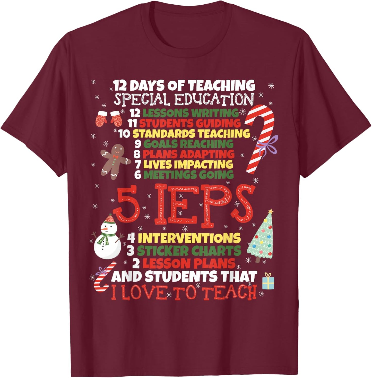 SPED School Funny Special Education Teacher Gift T-Shirt - T-Shirt | Maroon