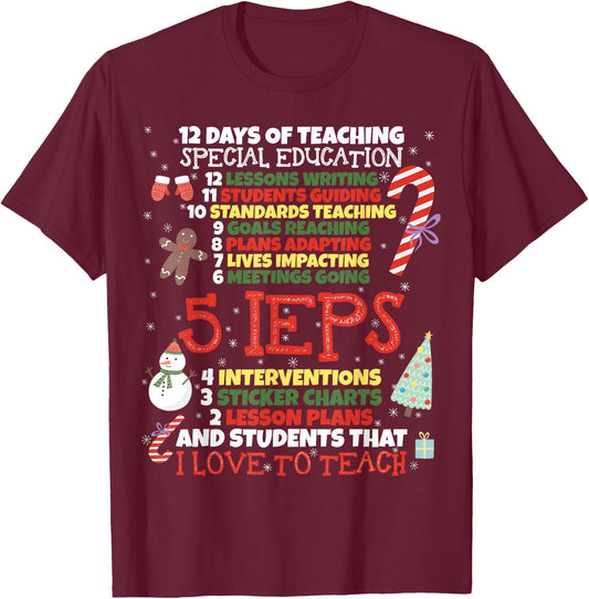 SPED School Funny Special Education Teacher Gift T-Shirt - T-Shirt | Maroon