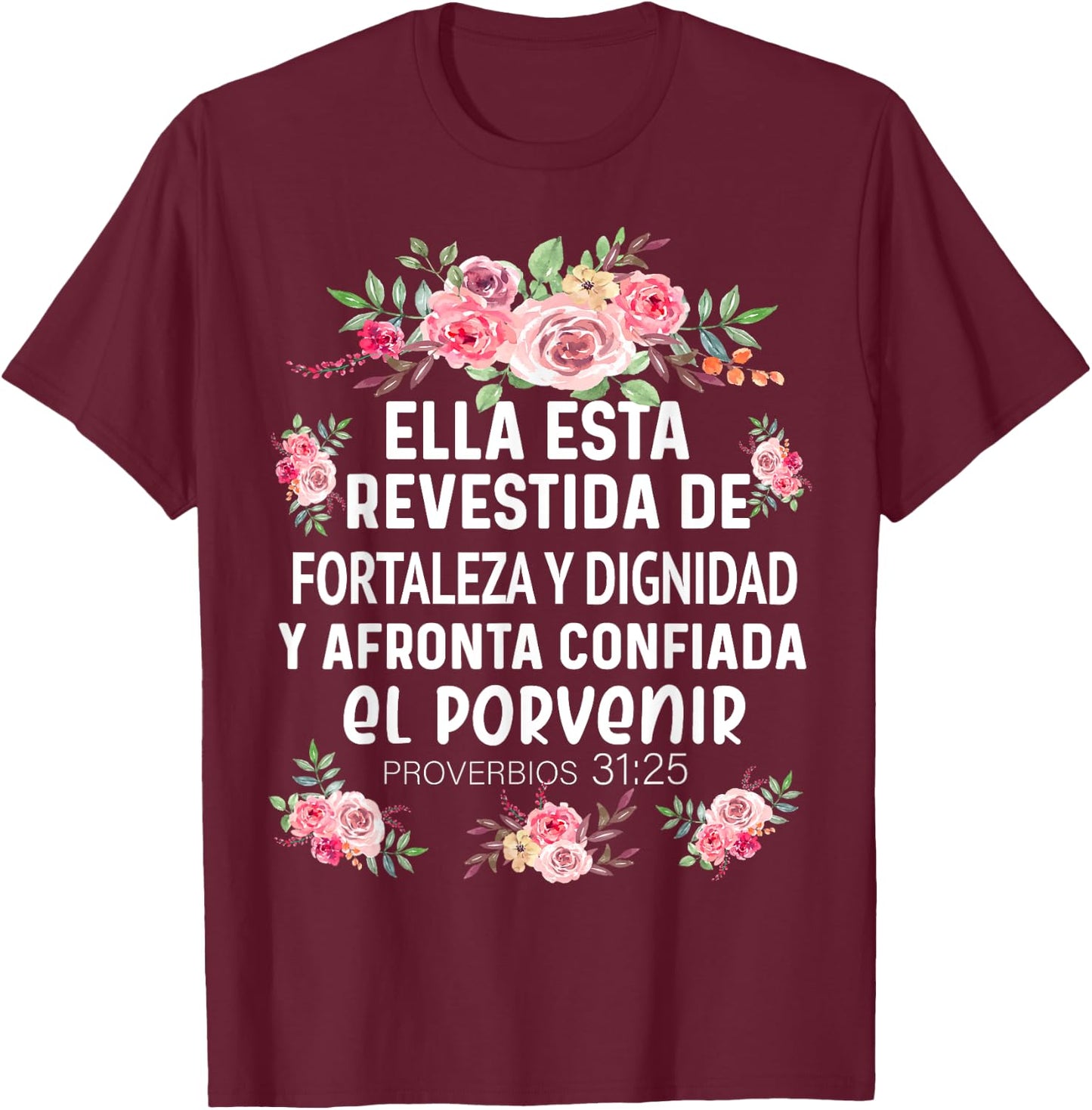 Camiseta cristiana en espanol Versiculo Spanish Christians T-Shirt - T-Shirt | Maroon