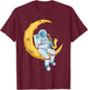 Saxophone Player Astronaut Saxophonist Moon Jazz Musician T-Shirt - T-Shirt | Maroon