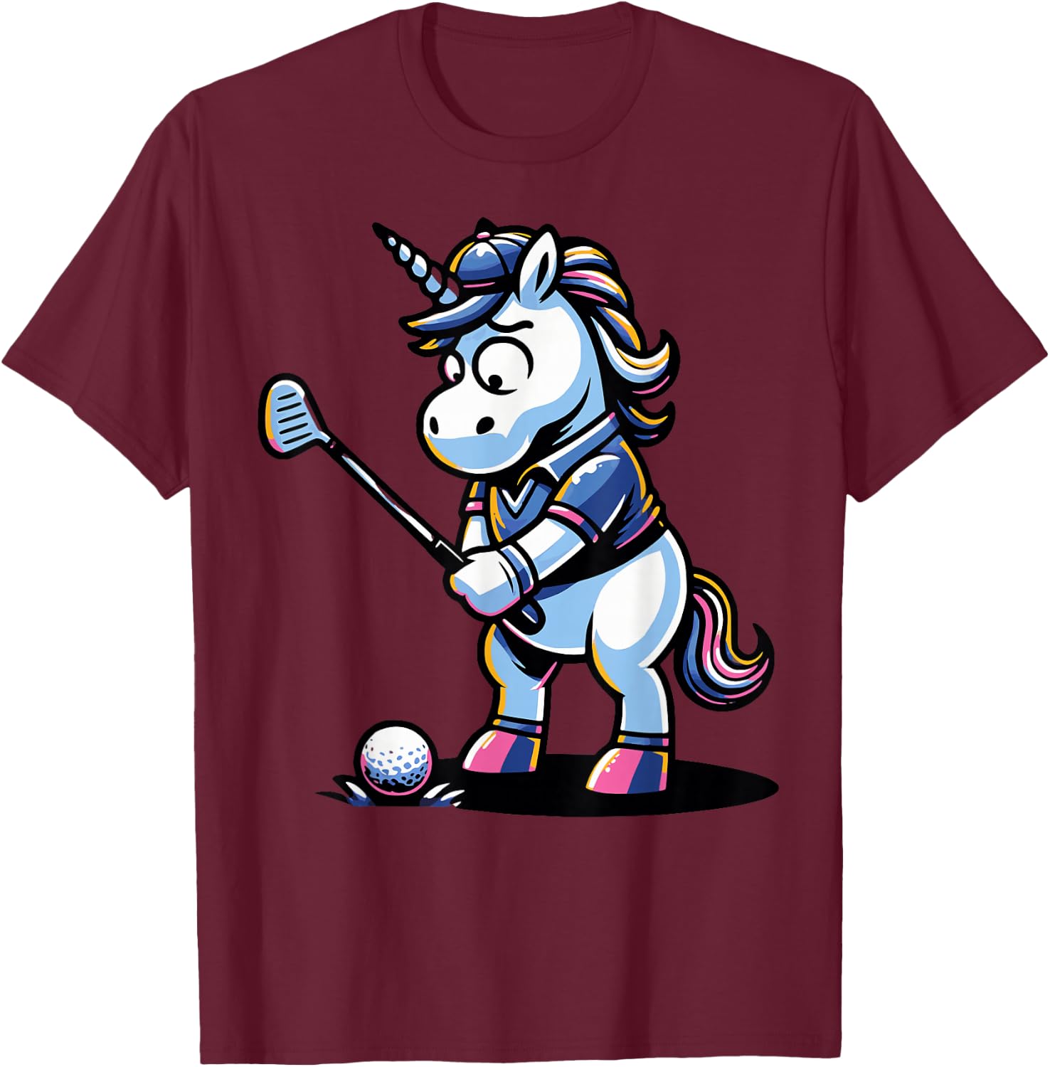 Golfer Unicorn Golfing Unicorns Unicorn Golf T-Shirt - T-Shirt | Maroon