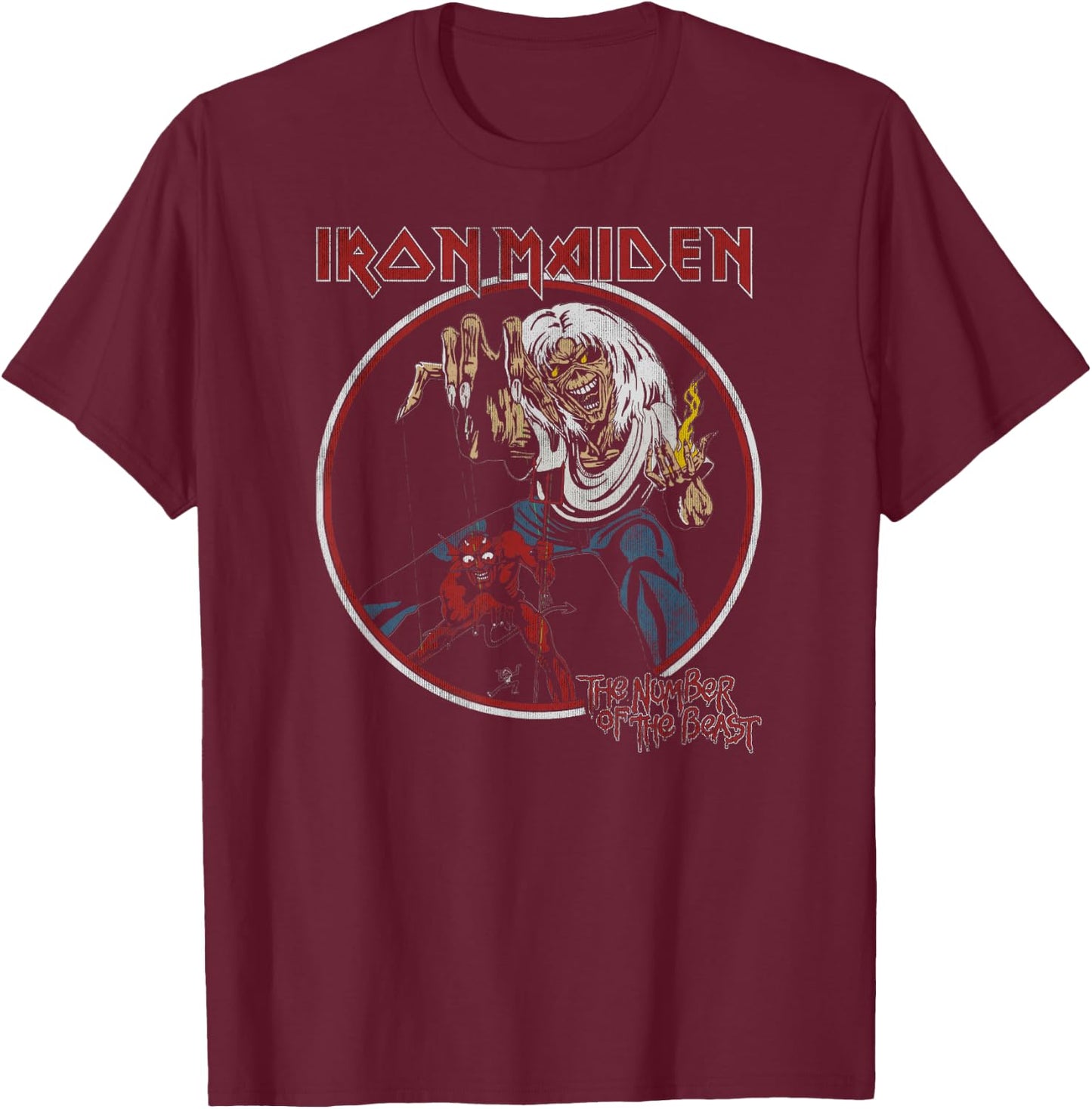 Iron Maiden - Number of the Beast Vintage T-Shirt - T-Shirt | Maroon