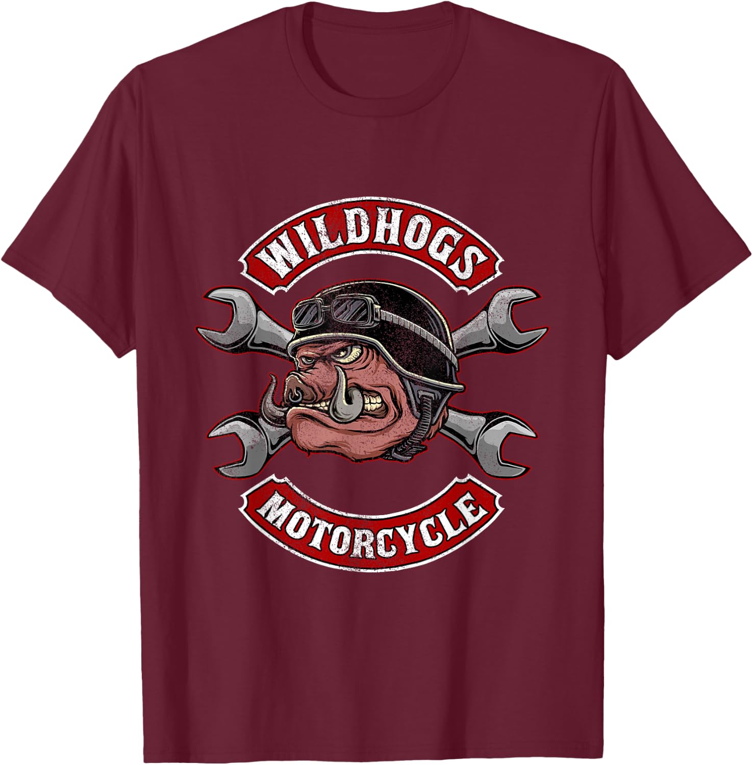 Wildhogs Motorcycle Speeders Wild Boars Hunting Boar T-Shirt - T-Shirt | Maroon