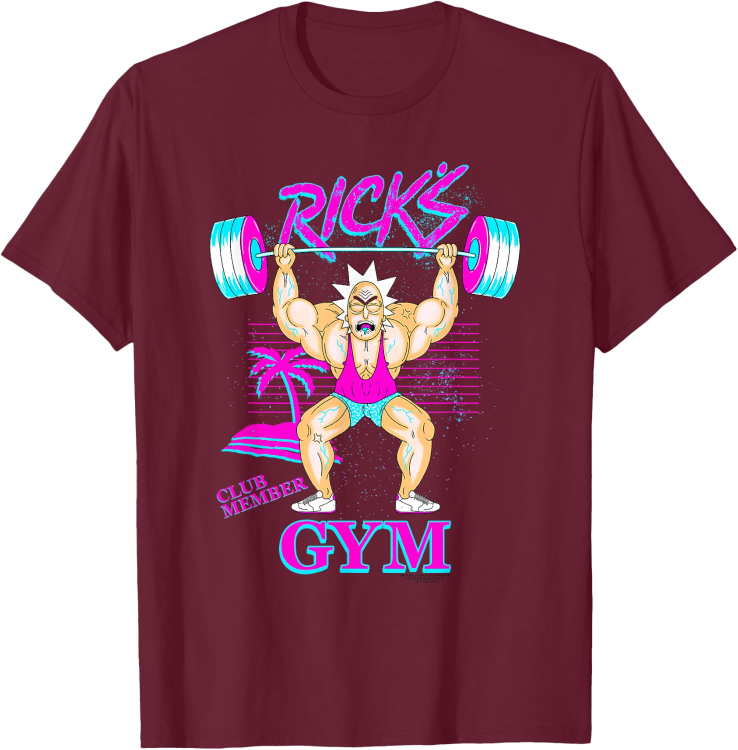 Rick and Morty Rick's Gym T-Shirt - T-Shirt | Maroon