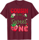 Cousin of The Berry First Birthday Girl Sweet One Strawberry T-Shirt - T-Shirt | Maroon