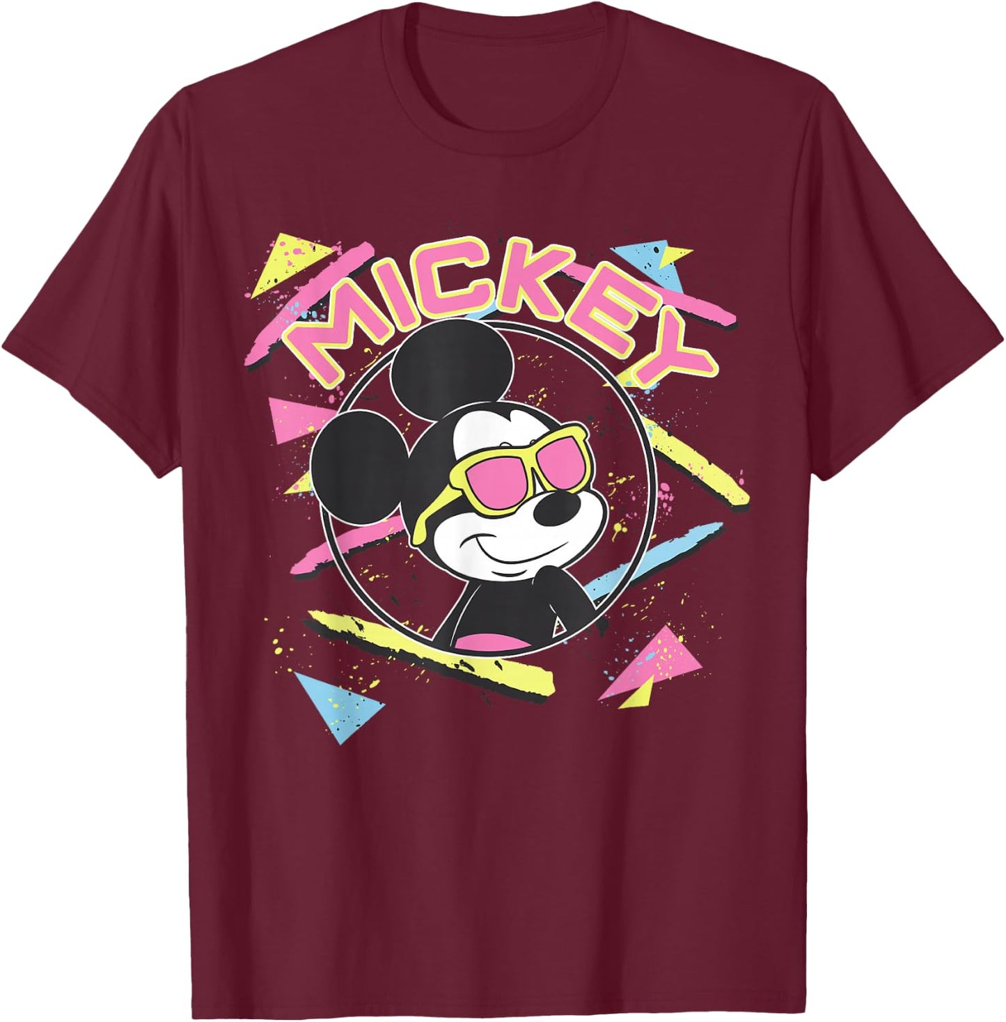 Disney Mickey and Friends Mickey Mouse 90's Portrait T-Shirt - T-Shirt | Maroon