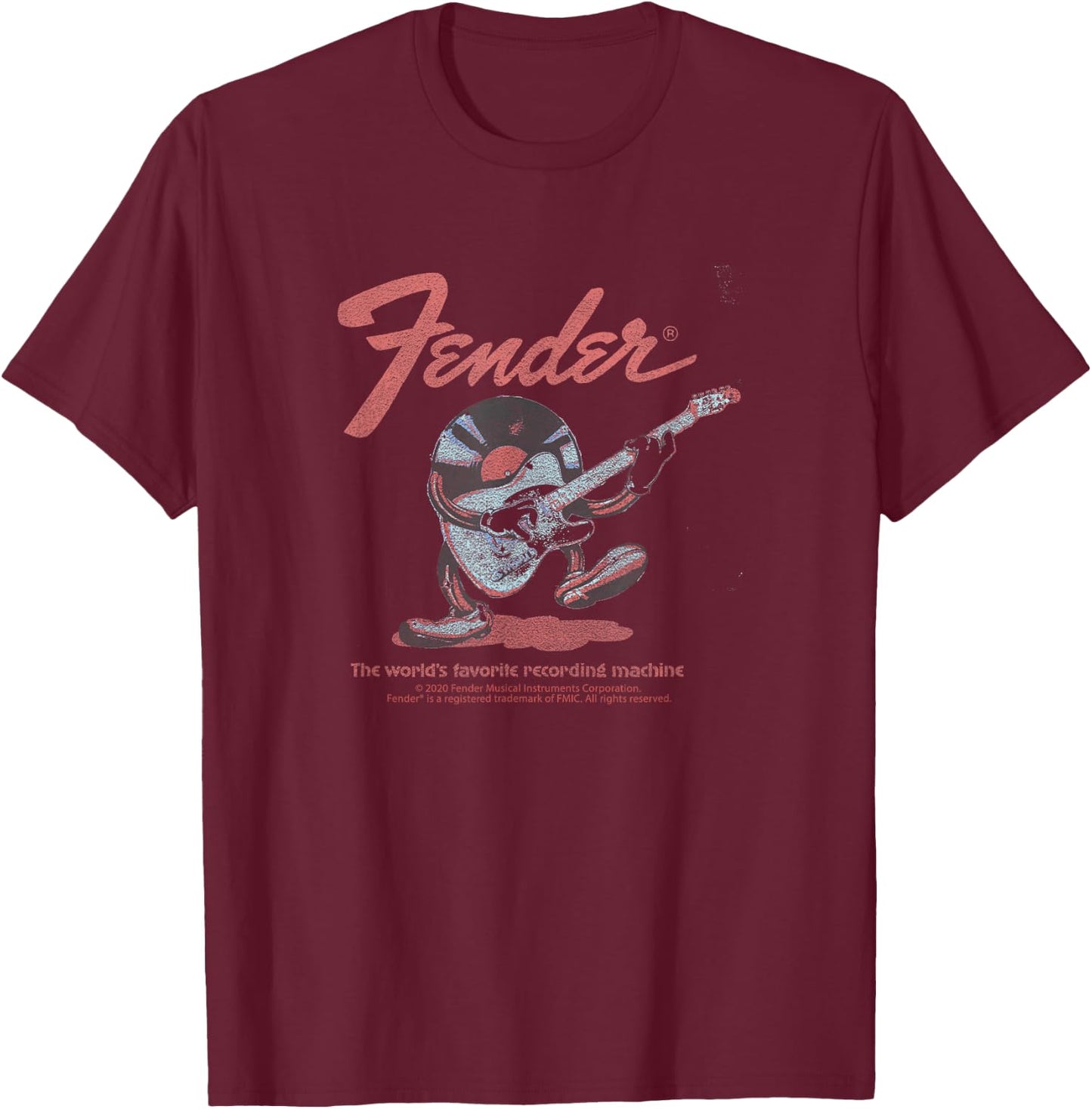 Fender Record Records T-Shirt - T-Shirt | Maroon