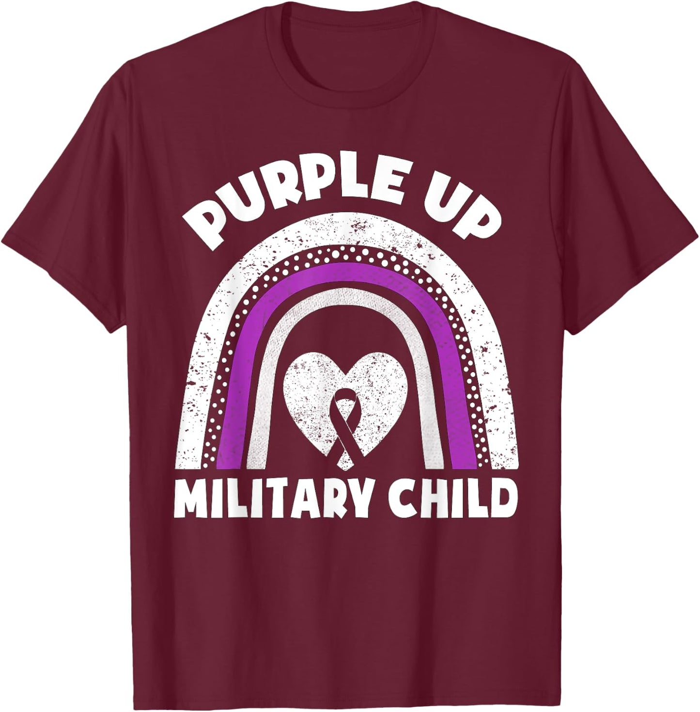 Purple Up For Military Kids Month Of The Military Child Cute T-Shirt - T-Shirt | Maroon