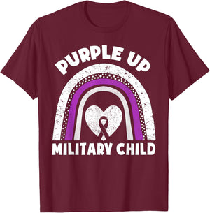 Purple Up For Military Kids Month Of The Military Child Cute T-Shirt - T-Shirt | Maroon