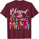 Blessed To Be Called Mom & Mama Floral Tie Dye Mother's Day T-Shirt - T-Shirt | Maroon