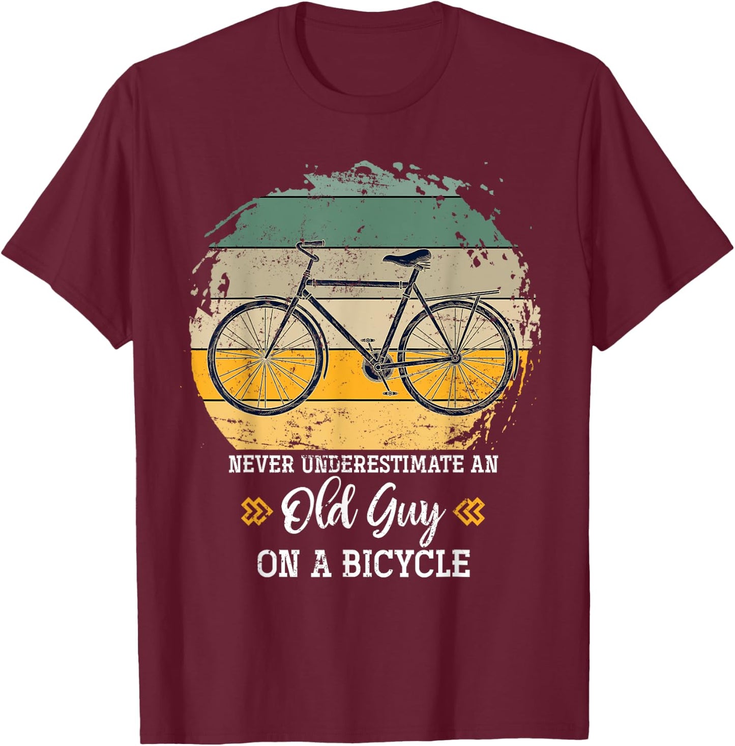 Retired Old Men Biker Cycling Retirement Gift Biking Bicycle T-Shirt - T-Shirt | Maroon