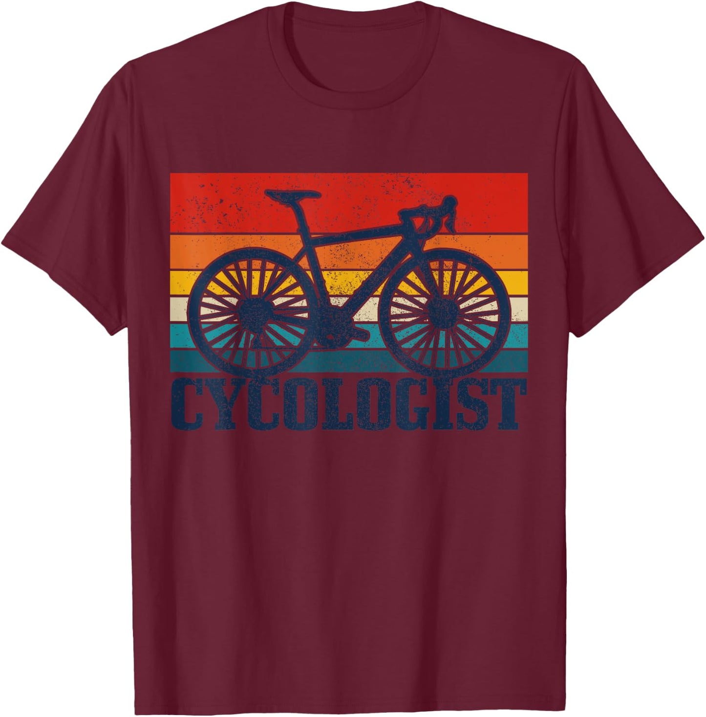 Road Bike Vintage Cycologist Funny Road Cyclist Gift T-Shirt - T-Shirt | Maroon