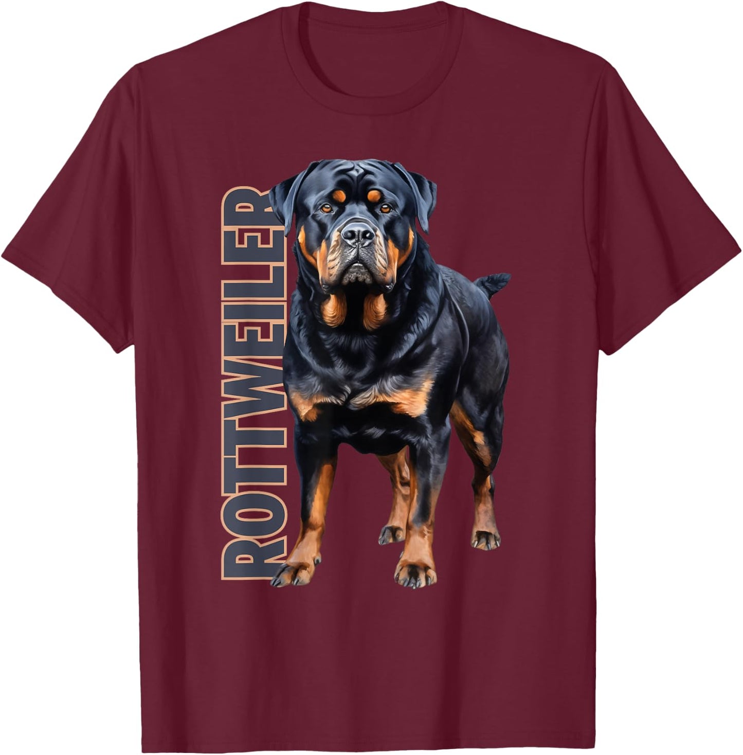Rottweiler Watercolor T-Shirt - T-Shirt | Maroon