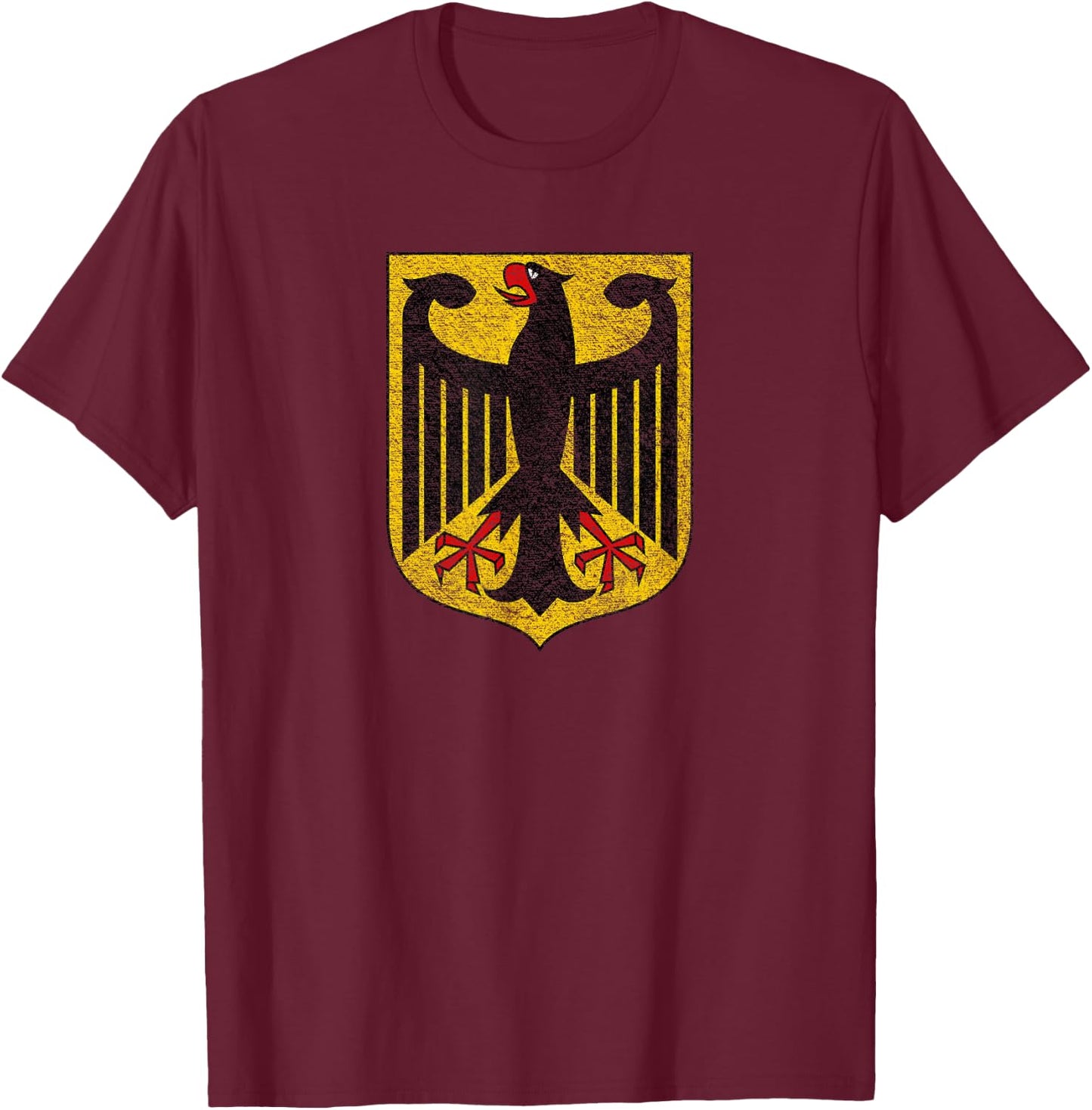 German Eagle Coat of ARMS Germany Flag T-Shirt - T-Shirt | Maroon