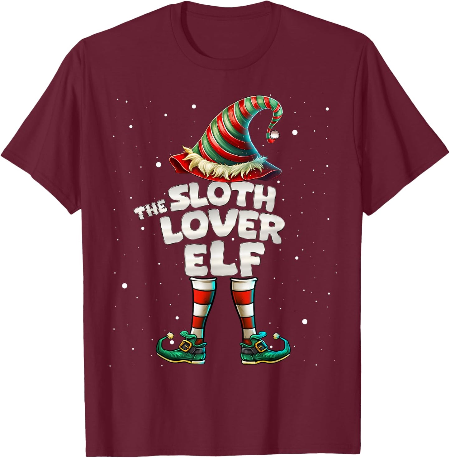 I'm The Sloth Lover Elf Family Matching Group Christmas T-Shirt - T-Shirt | Maroon