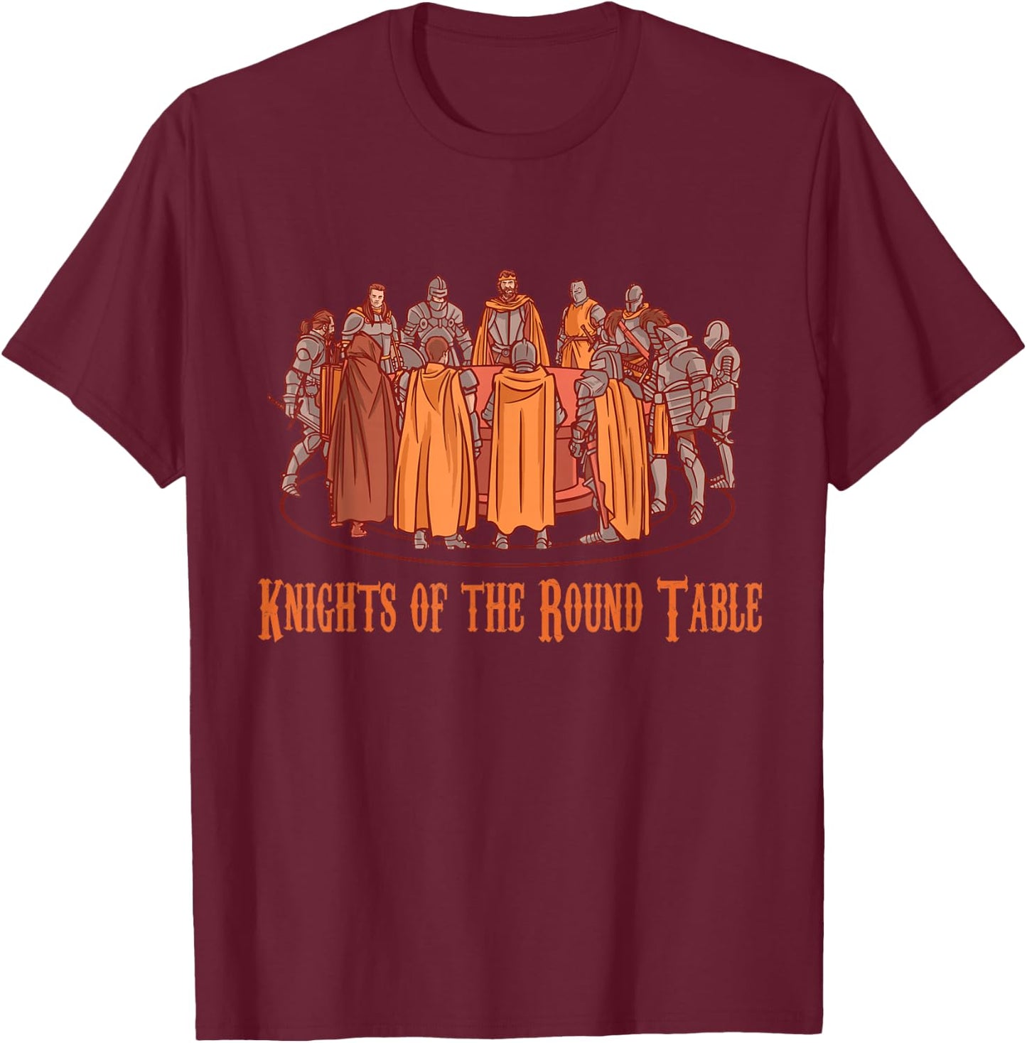 Knights of the Round Table, King Arthur, Warrior Armor T-Shirt - T-Shirt | Maroon