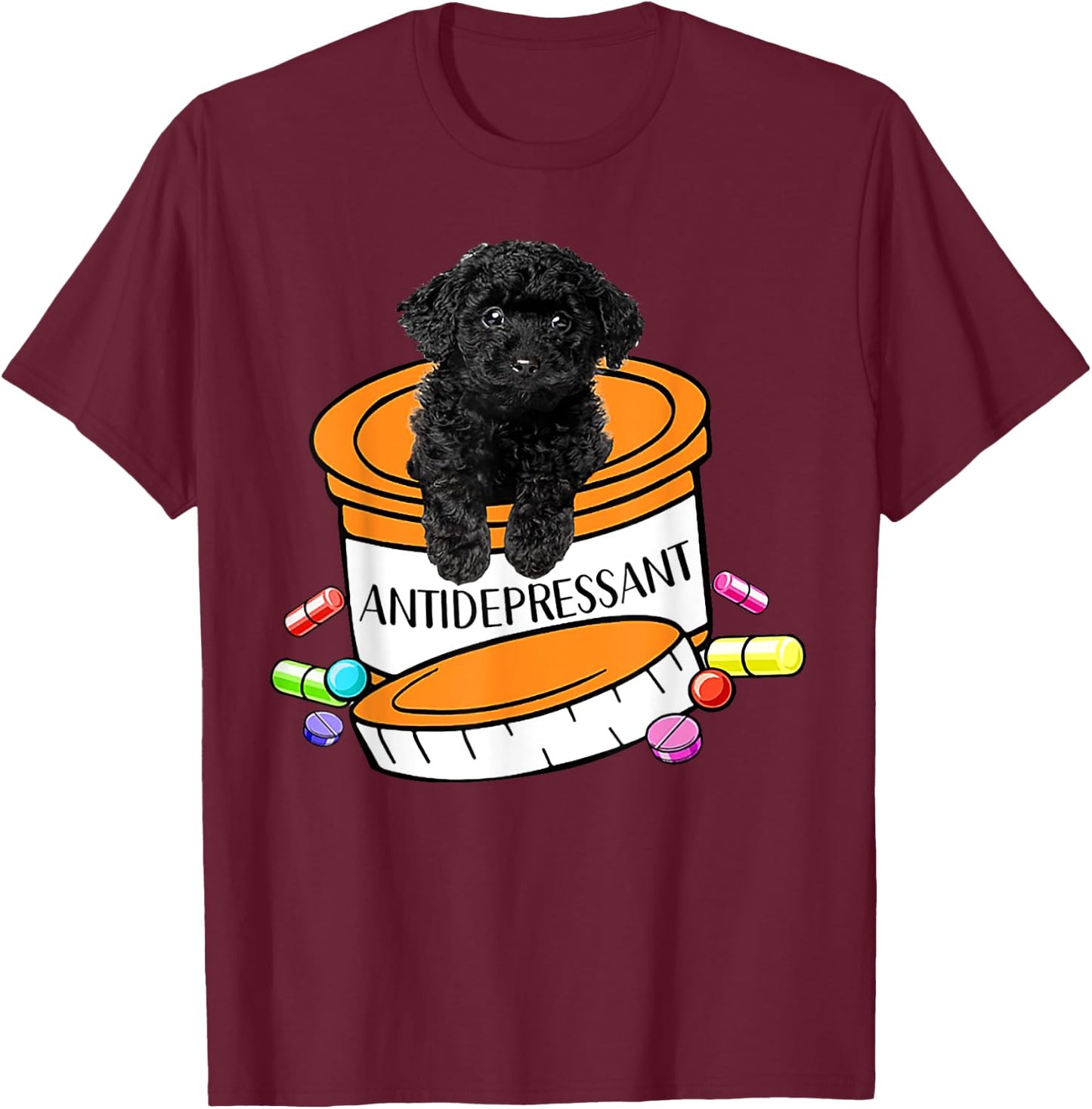 Basset Hound antidepressant T-Shirt - T-Shirt | Maroon