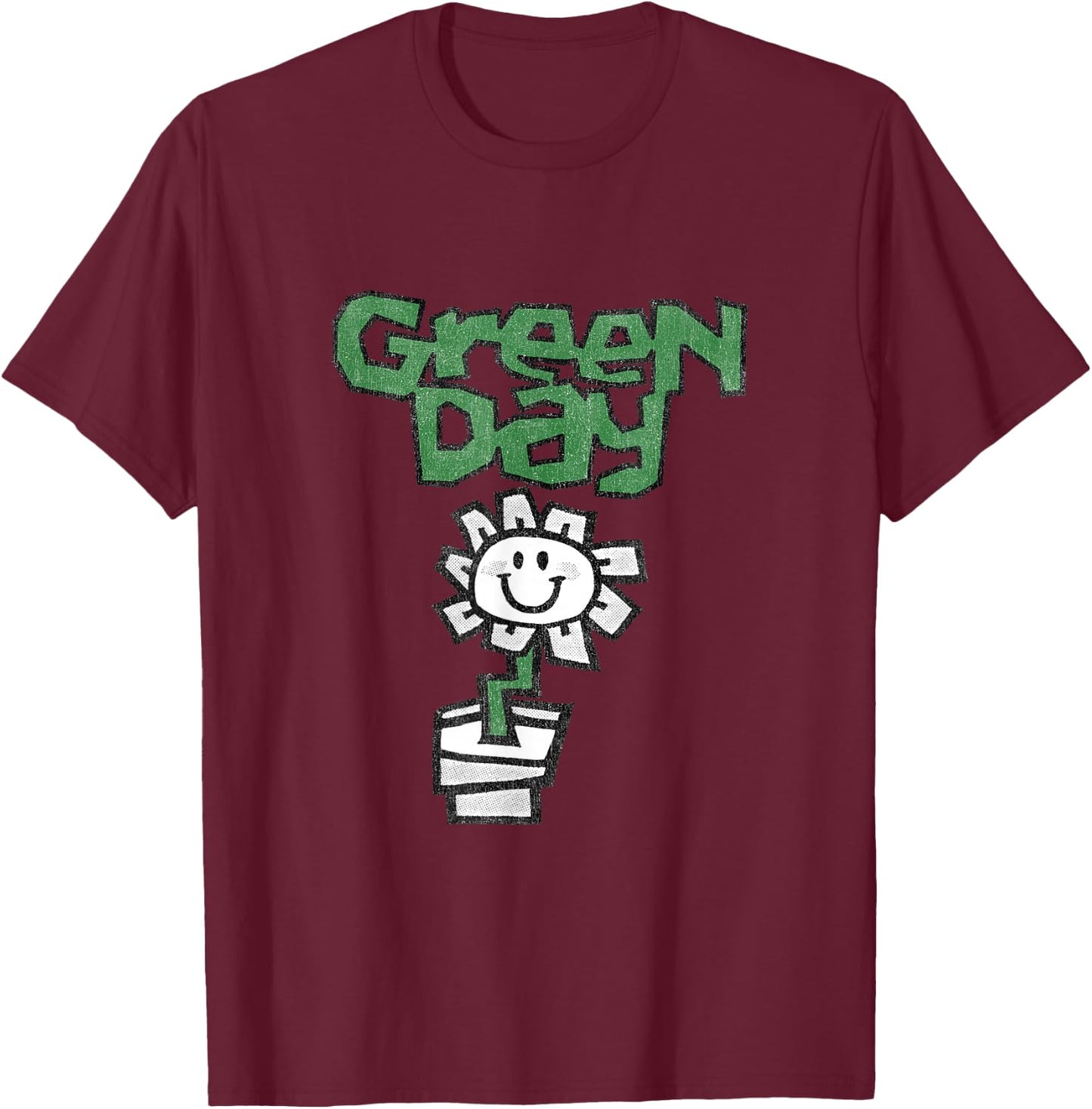 Green Day Flower Pot T-Shirt - T-Shirt | Maroon