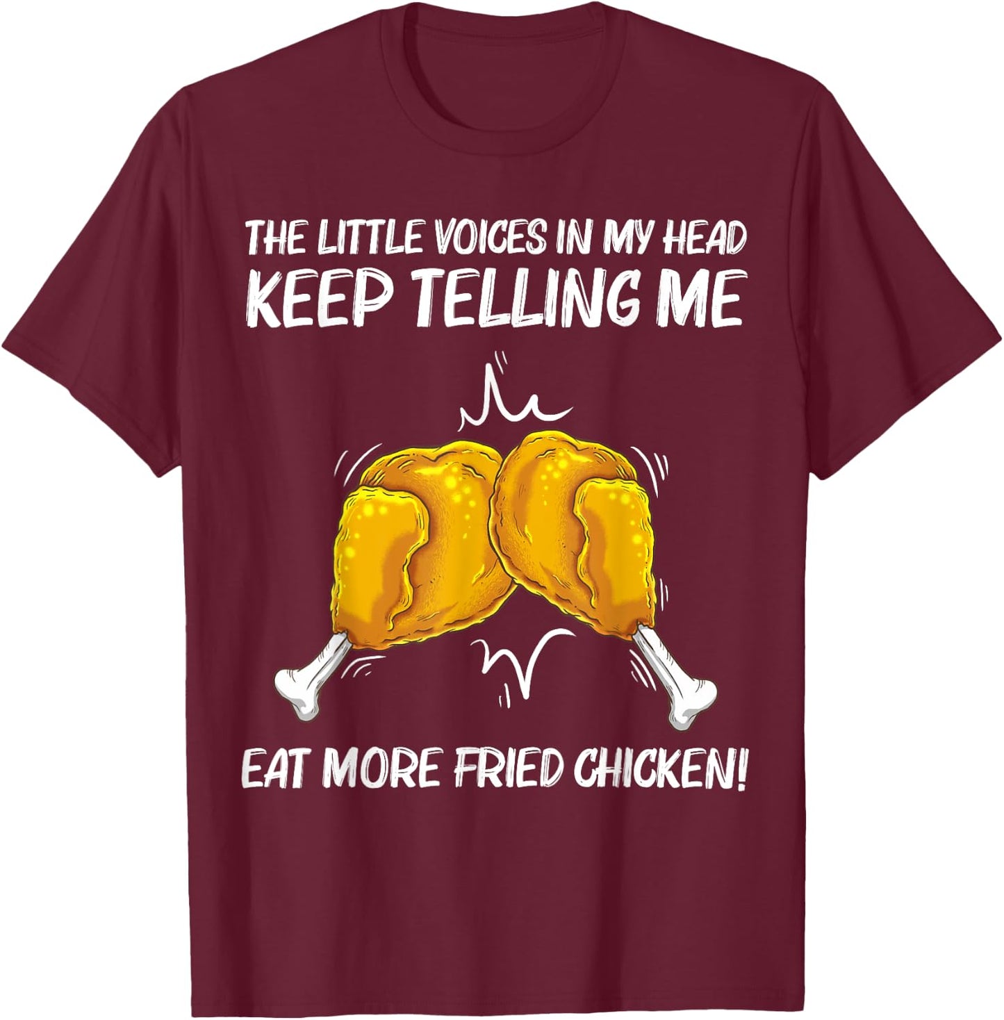 Funny Fried Chicken Gift Women Chicken Bucket Food T-Shirt - T-Shirt | Maroon