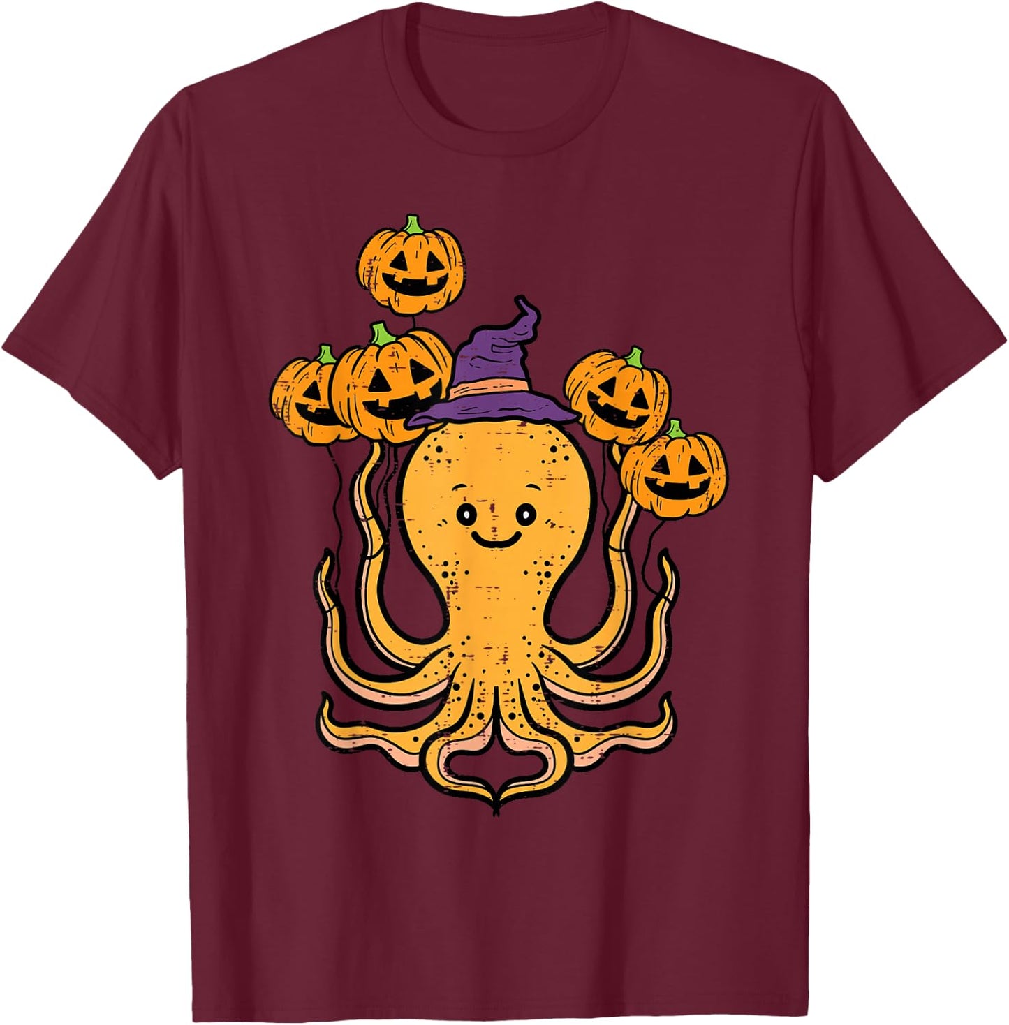 Halloween Octopus Fun Fall Costume Men Women Kids Boys Girls T-Shirt - T-Shirt | Maroon