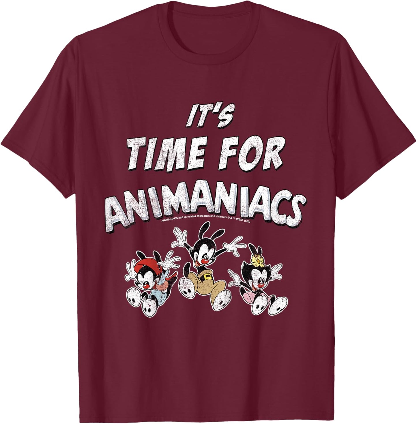 Kids Animaniacs It's Time For Animaniacs Group Shot T-Shirt - T-Shirt | Maroon
