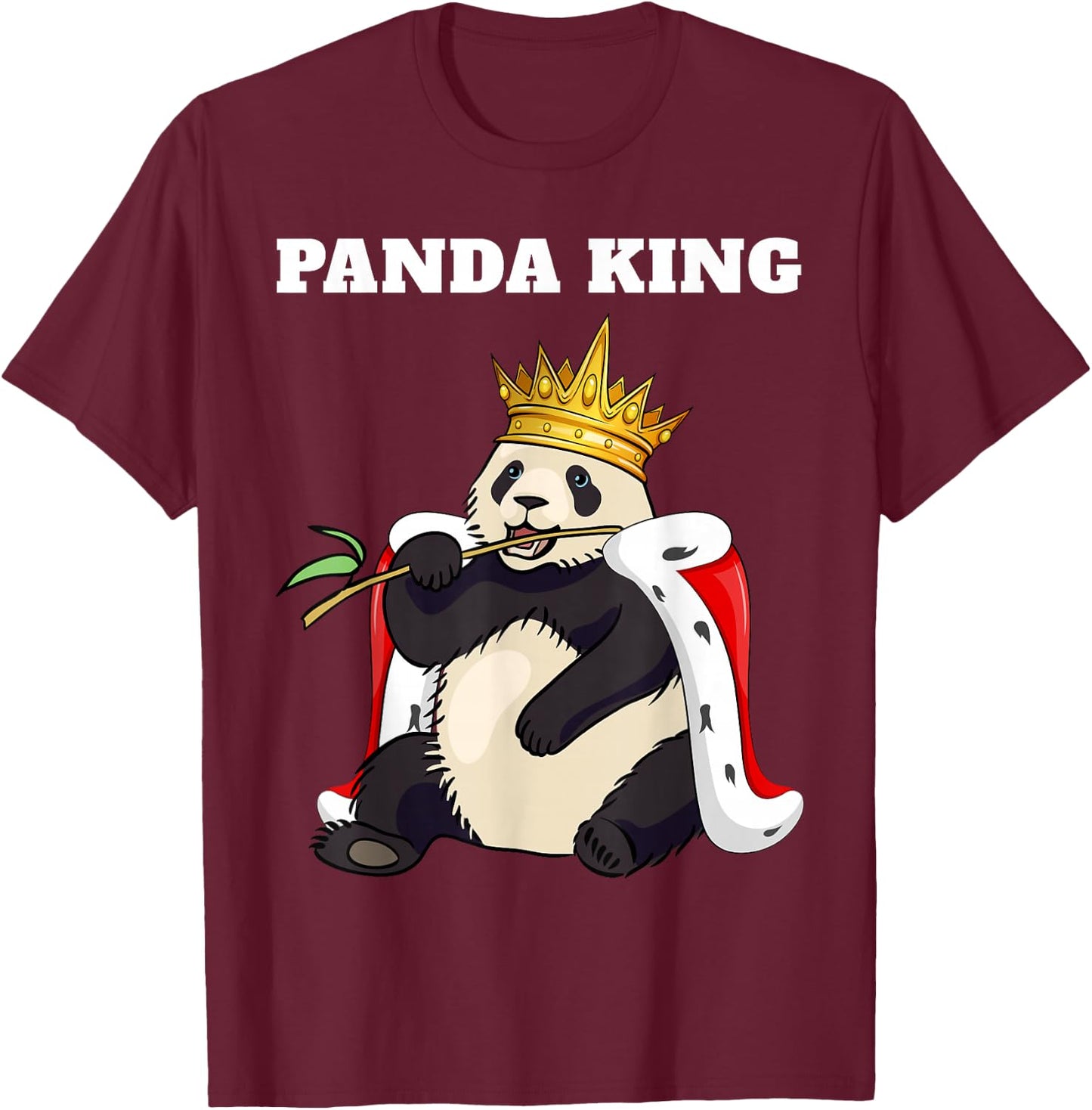 Panda King | Panda Design | Boys Panda T-Shirt - T-Shirt | Maroon