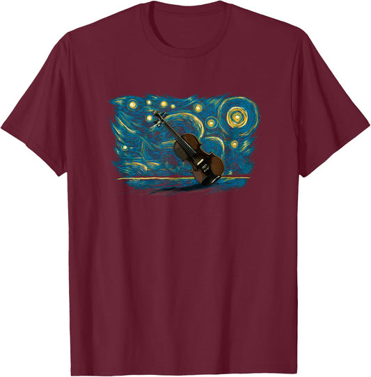 Retro Vintage Style Fiddle T-Shirt - T-Shirt | Maroon