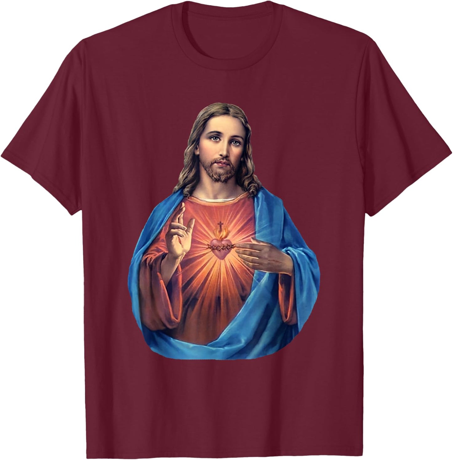 Sacred Heart Jesus T-Shirt - T-Shirt | Maroon