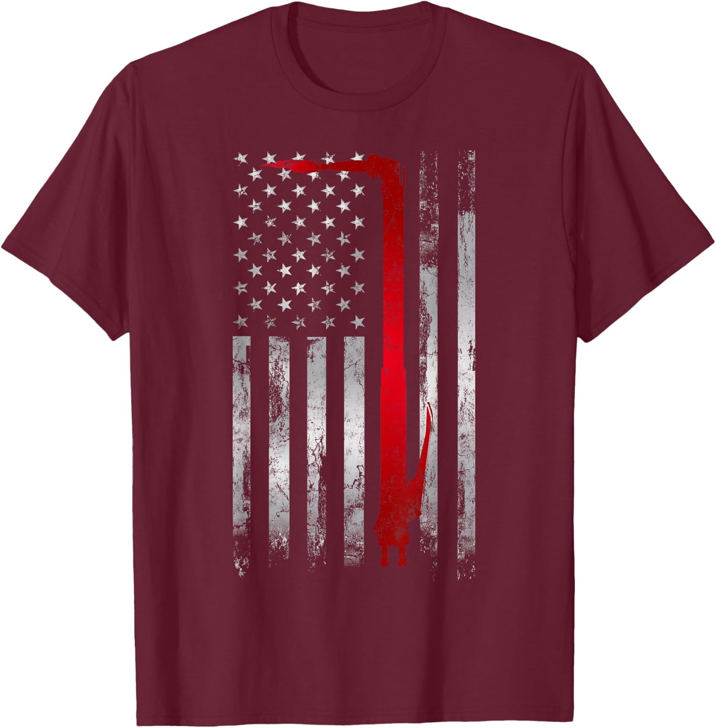 Welder Patriotic USA American Flag Welding T-Shirt - T-Shirt | Maroon