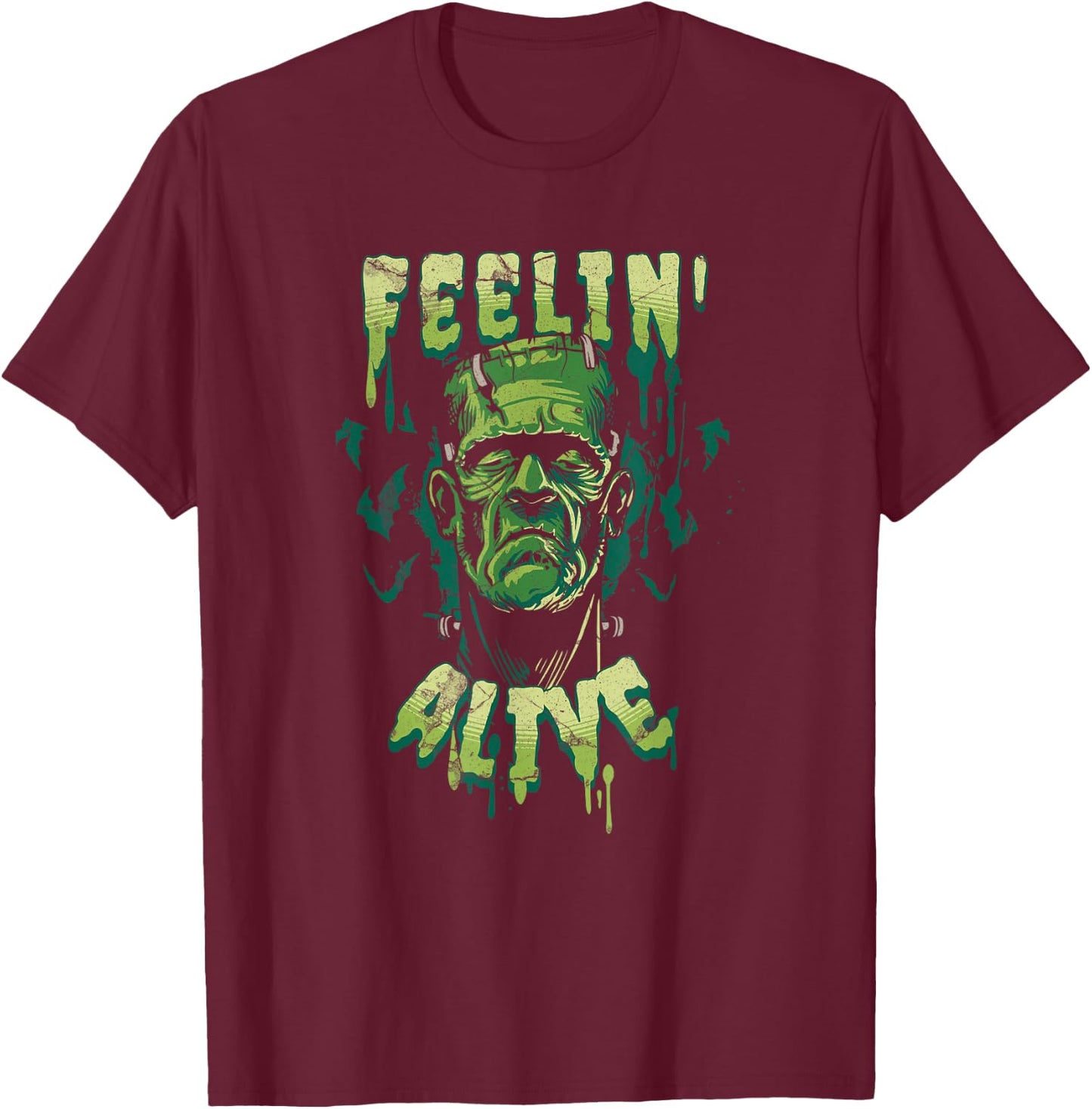Frankenstein Monster Halloween Classic Horror Flick Costume T-Shirt - T-Shirt | Maroon