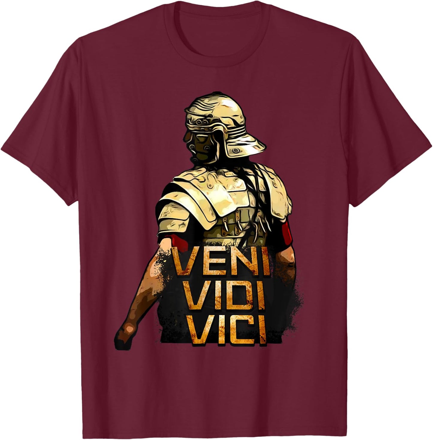 Veni Vidi Vici - SPQR Roman Empire Quote T-Shirt - T-Shirt | Maroon