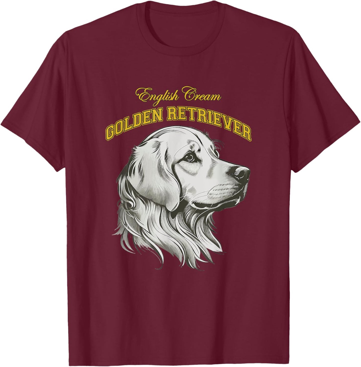 English Cream Golden Retriever ECGR Retro Preppy Collegiate T-Shirt - T-Shirt | Maroon