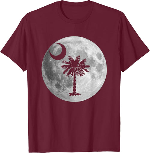 South Carolina Flag Palmetto Tree Moon In Moon Silhouette