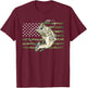 Fishing Camouflage US American Flag Bass Fish Fisherman Camo T-Shirt - T-Shirt | Maroon