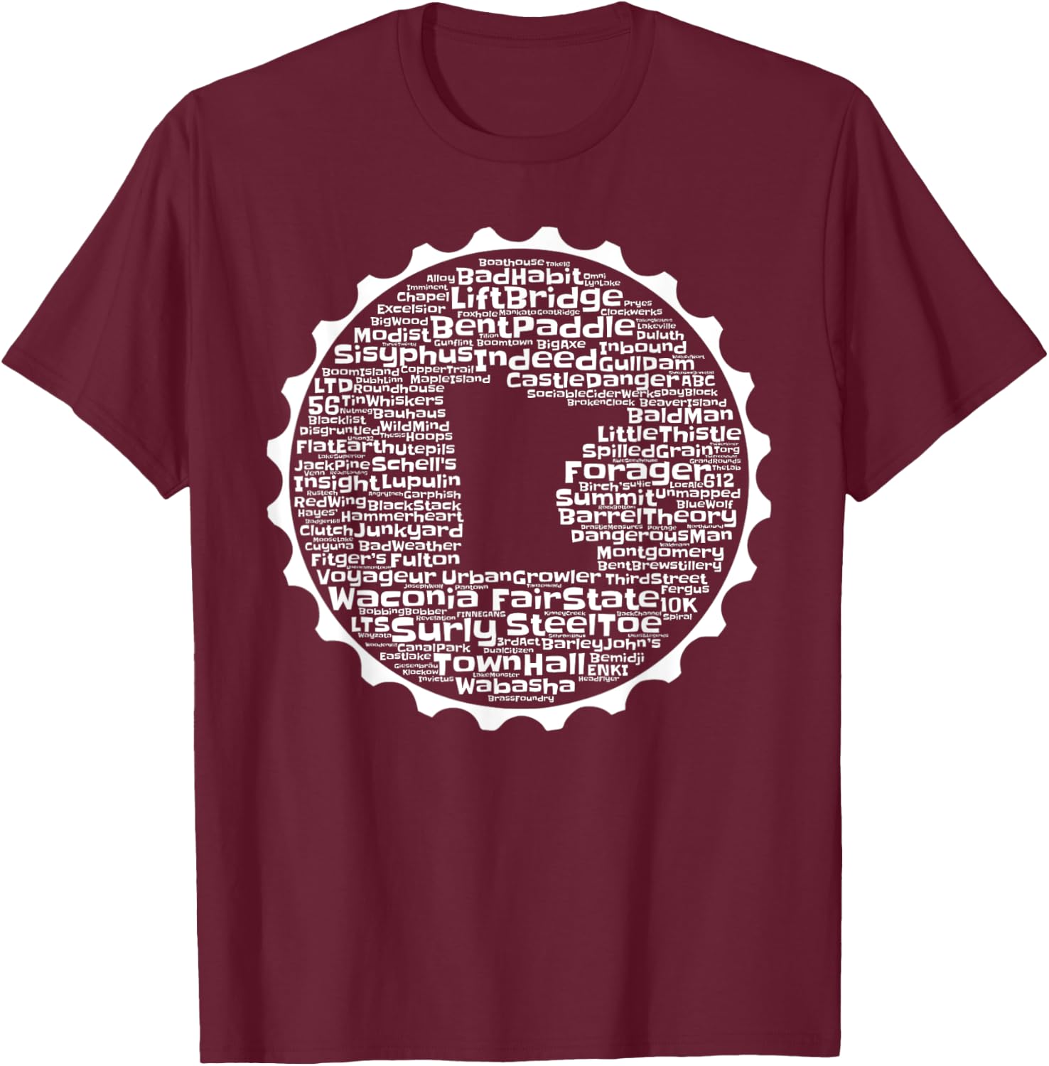 Drink Local Minnesota Breweries T-Shirt - T-Shirt | Maroon