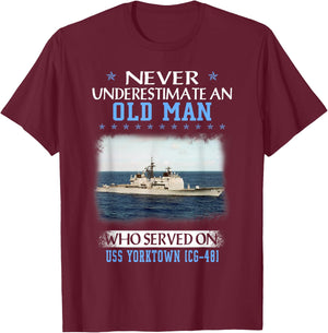 USS Yorktown CG-48 Ticonderoga Class Cruiser Father Day T-Shirt - T-Shirt | Maroon