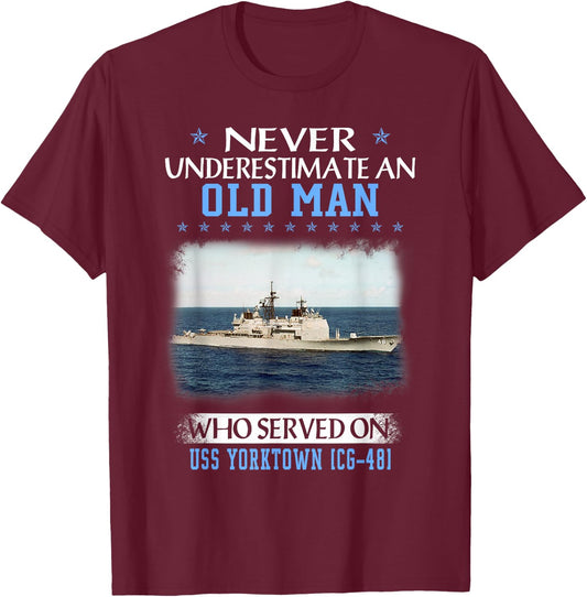 USS Yorktown CG-48 Ticonderoga Class Cruiser Father Day T-Shirt - T-Shirt | Maroon