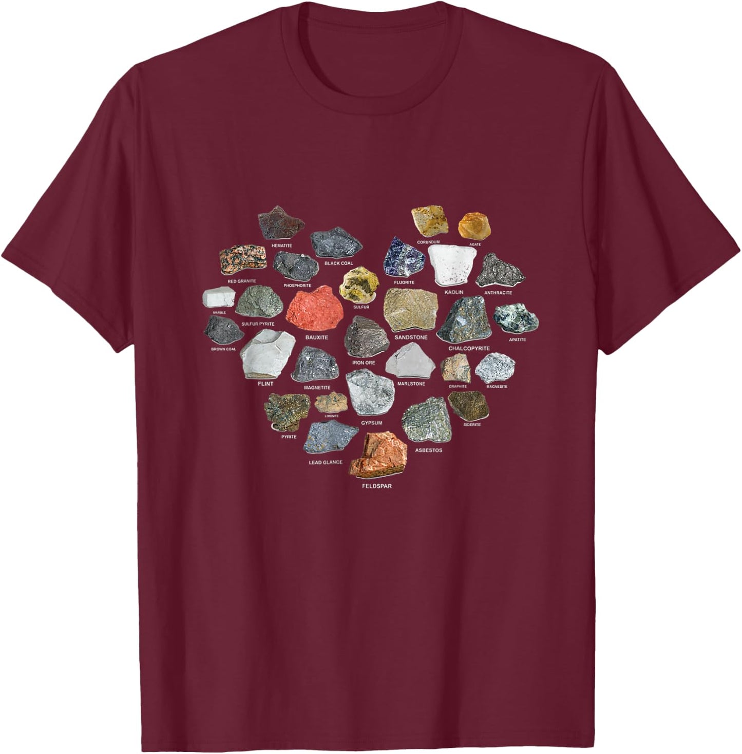 Geology Ores Minerals Gems and Crystals Rock Collecting Gift T-Shirt - T-Shirt | Maroon