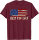 Vintage Best Pop Ever American Flag T-Shirt - T-Shirt | Maroon