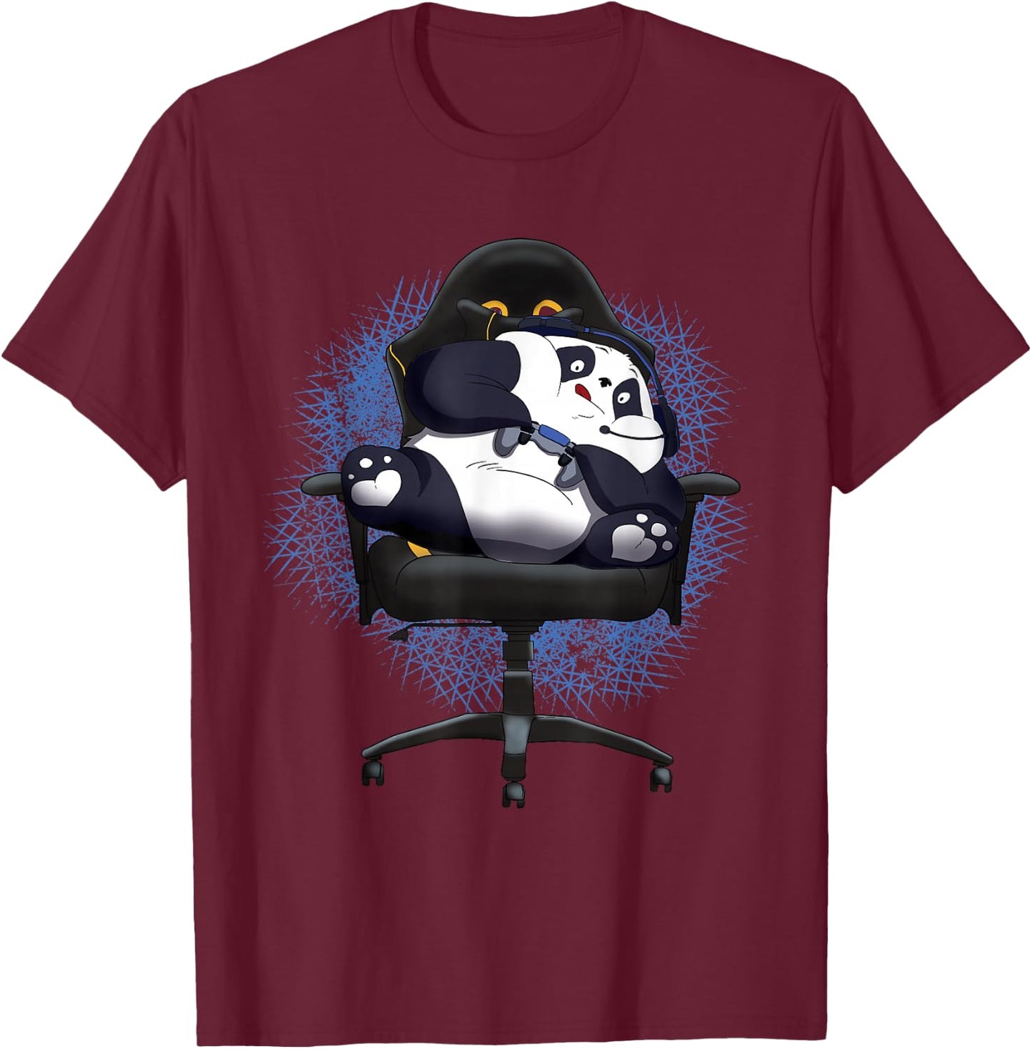 Gaming Panda Funny Gamer Video Games T-Shirt - T-Shirt | Maroon