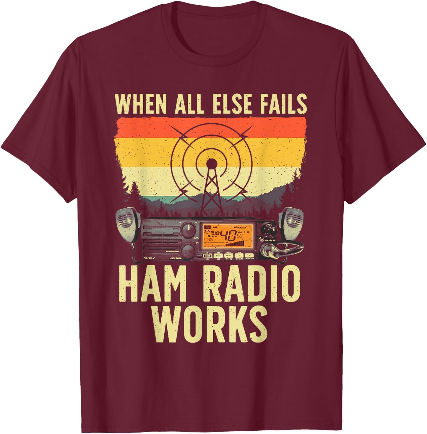 Funny Ham Radio Art Women Amateur Radio Ham Operator T-Shirt - T-Shirt | Maroon
