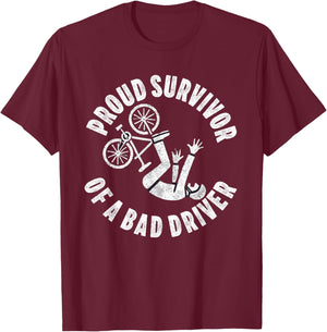 Bike Accident Get Well Bicycle Crash Survivor Recovery T-Shirt - T-Shirt | Maroon
