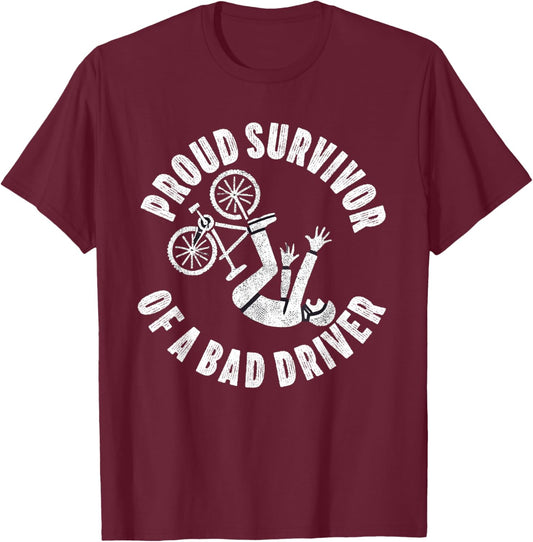Bike Accident Get Well Bicycle Crash Survivor Recovery T-Shirt - T-Shirt | Maroon