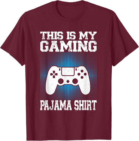 This Is My gaming Pajama Shirt Funny Video Game Gamer T-Shirt - T-Shirt | Maroon