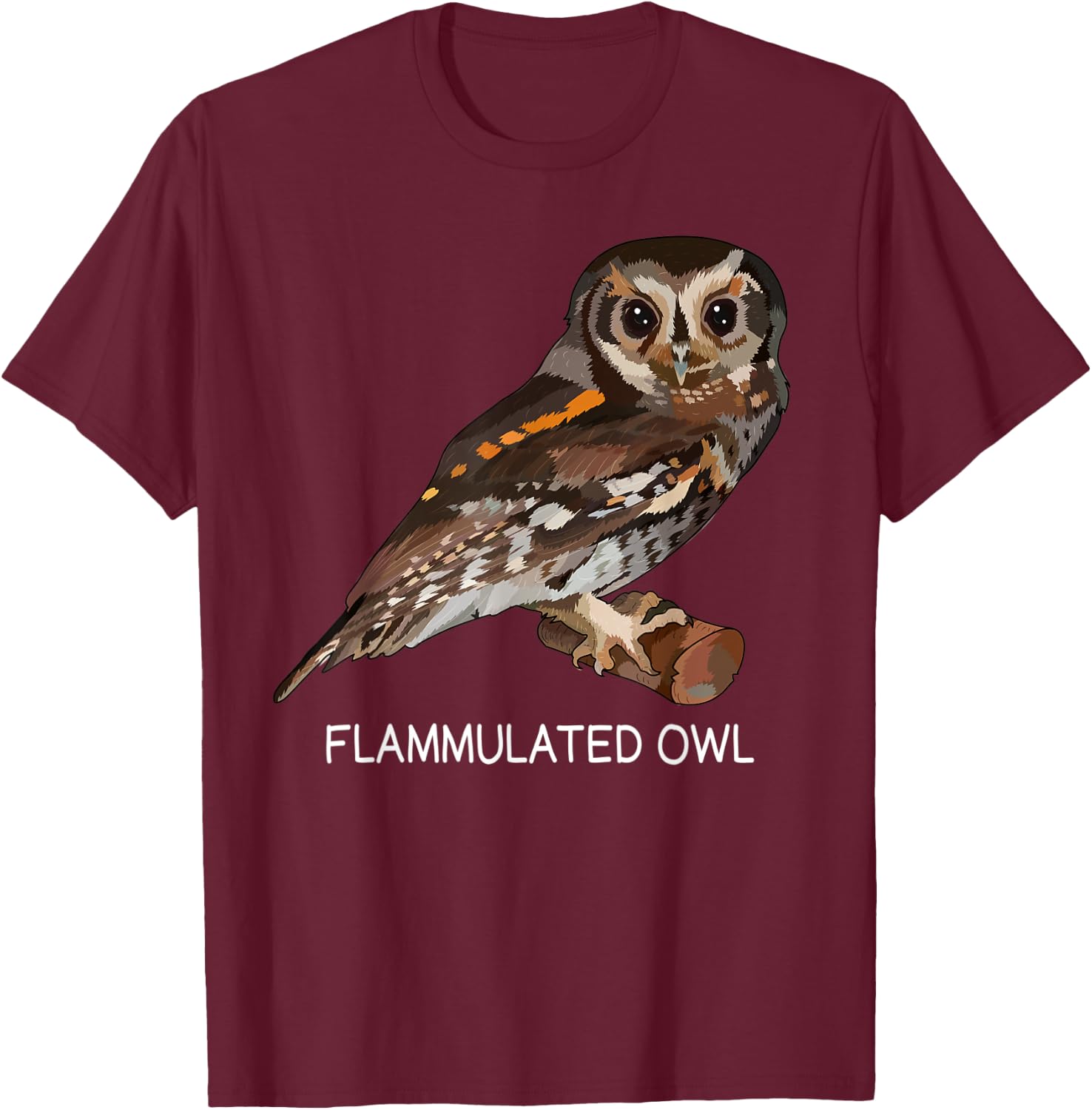 Flammulated Owl Bird Lover T-Shirt - T-Shirt | Maroon