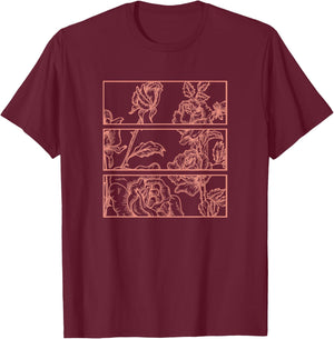 Peach Roses Floral Aesthetic Soft Grunge Pastel Goth Punk T-Shirt - T-Shirt | Maroon